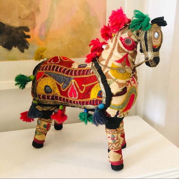 Beautiful vintage handmade Rajasthani cloth horse